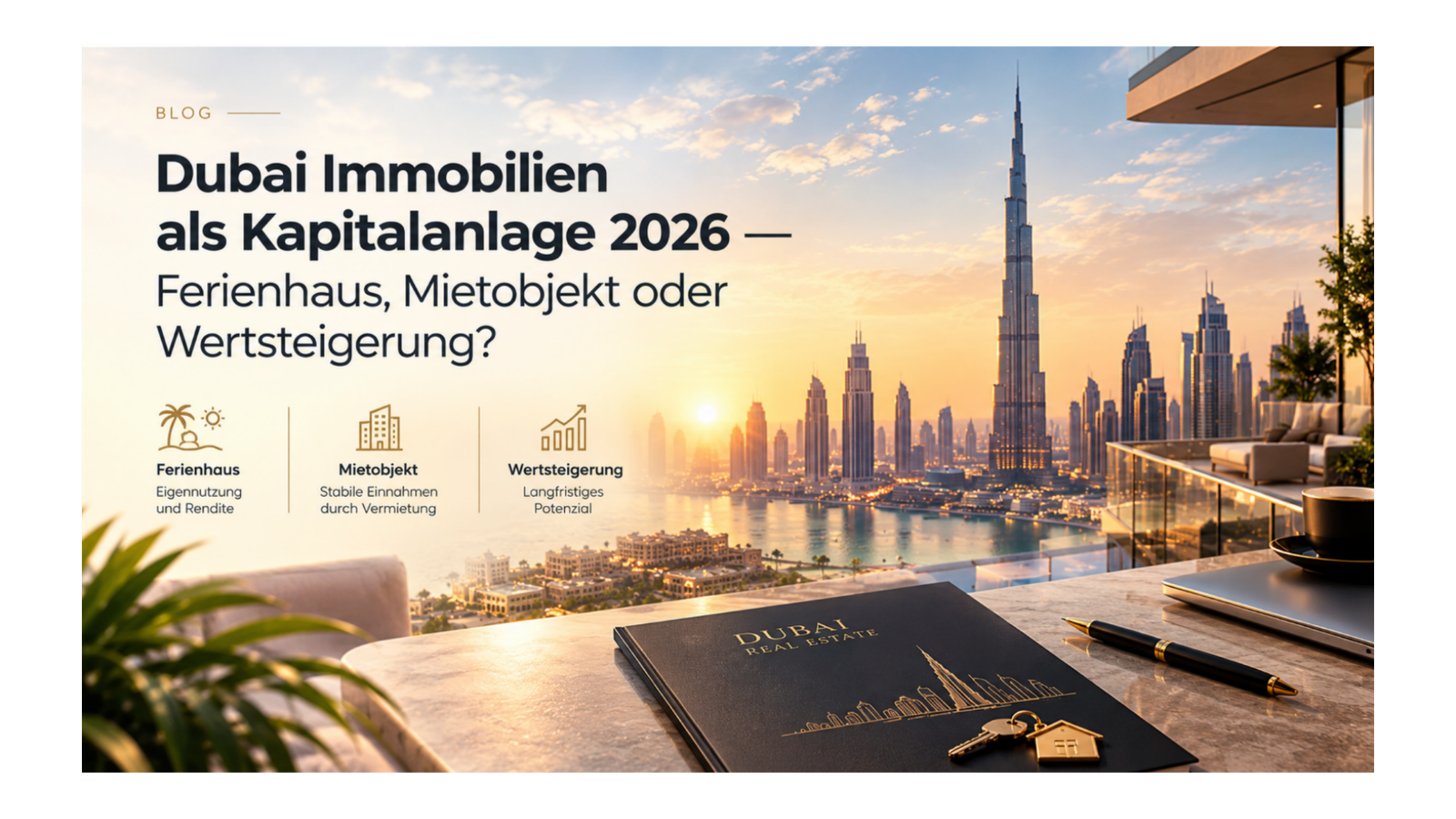 Dubai Immobilien als Kapitalanlage 2026 — Ferienhaus, Mietobjekt oder Wertsteigerung?